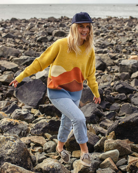 Vista Recycled Knitted Jumper - Amber Gold