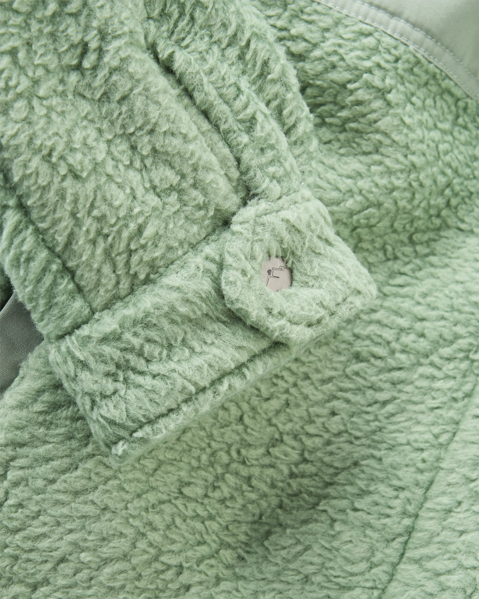 Rappel Recycled Sherpa Oversized Shirt - Pistachio - Flatlay