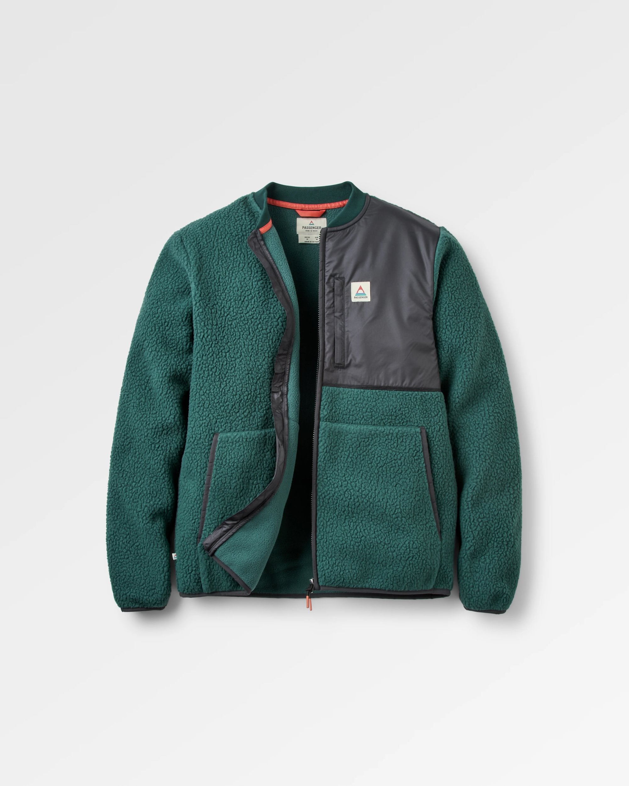 Reconnect Recycled Sherpa Fleece - Dark Fern  - Flatlay