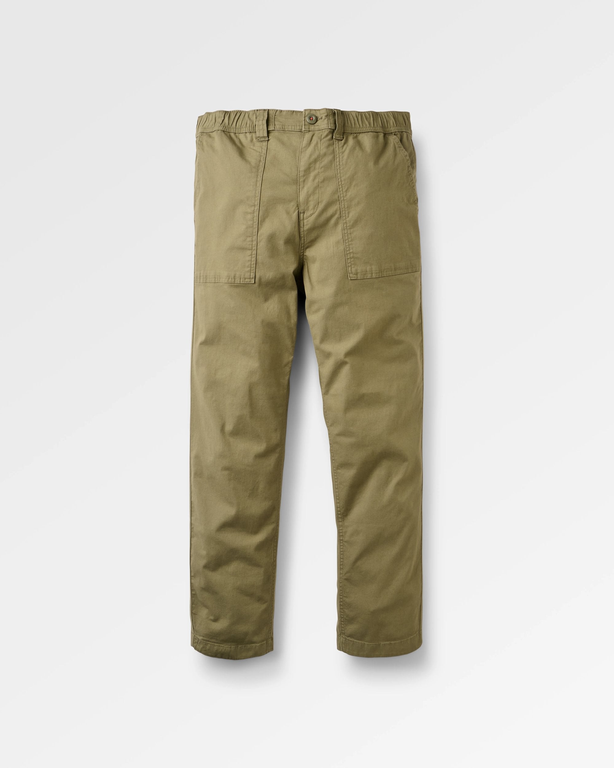 Kimmer Organic Cotton Trouser - Dusty Olive - Flatlay