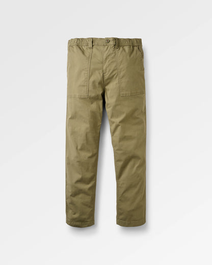 Kimmer Organic Cotton Trouser - Dusty Olive - Flatlay