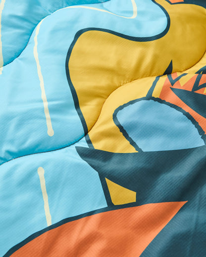 Cabin Recycled Sherpa Blanket - Retro Orange - Flatlay