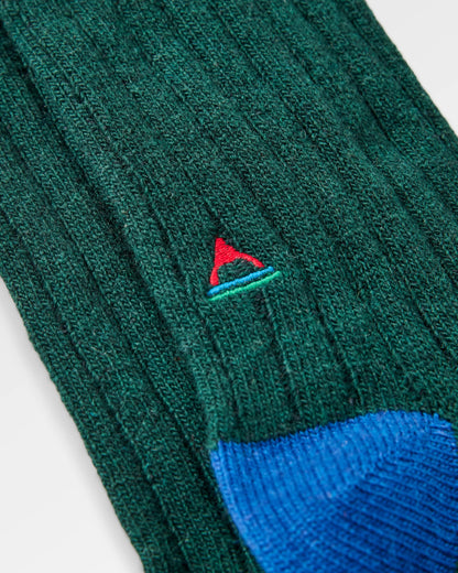 Koa Recycled Crew Sock - Dark Fern  - Flatlay