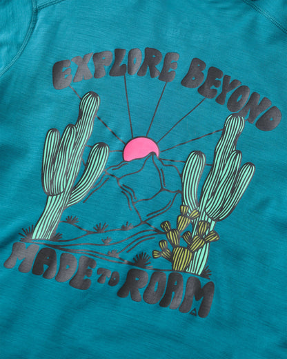 Camp Wild Lightweight Merino Blend T-Shirt - Mediterranean - Flatlay