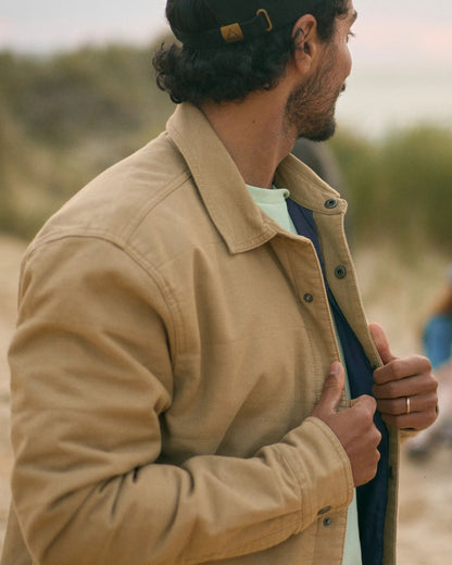 Taranaki Canvas Quilted Overshirt - Stone - Lifestyle