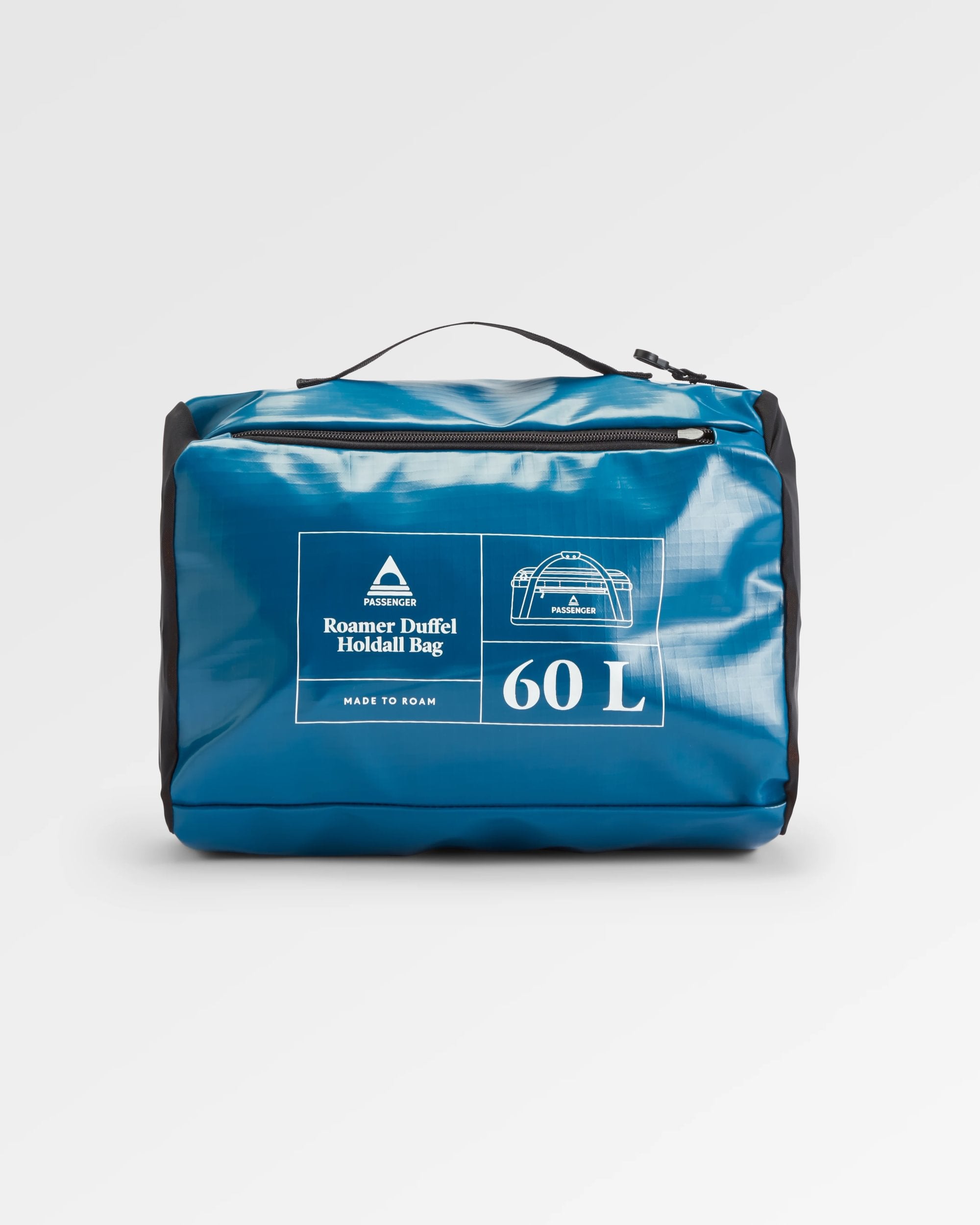 Roamer Recycled 60L Duffel Bag - Tidal Blue - Flatlay