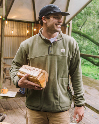 Dusk Recycled Polartec® Fleece - Dusty Olive - Lifestyle
