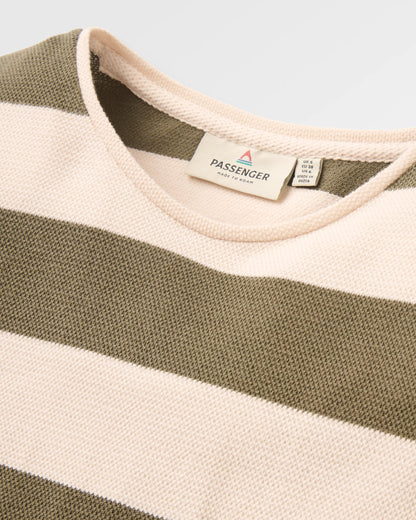 Panorama Striped Long sleeve T-Shirt - Dusty Olive - Flatlay