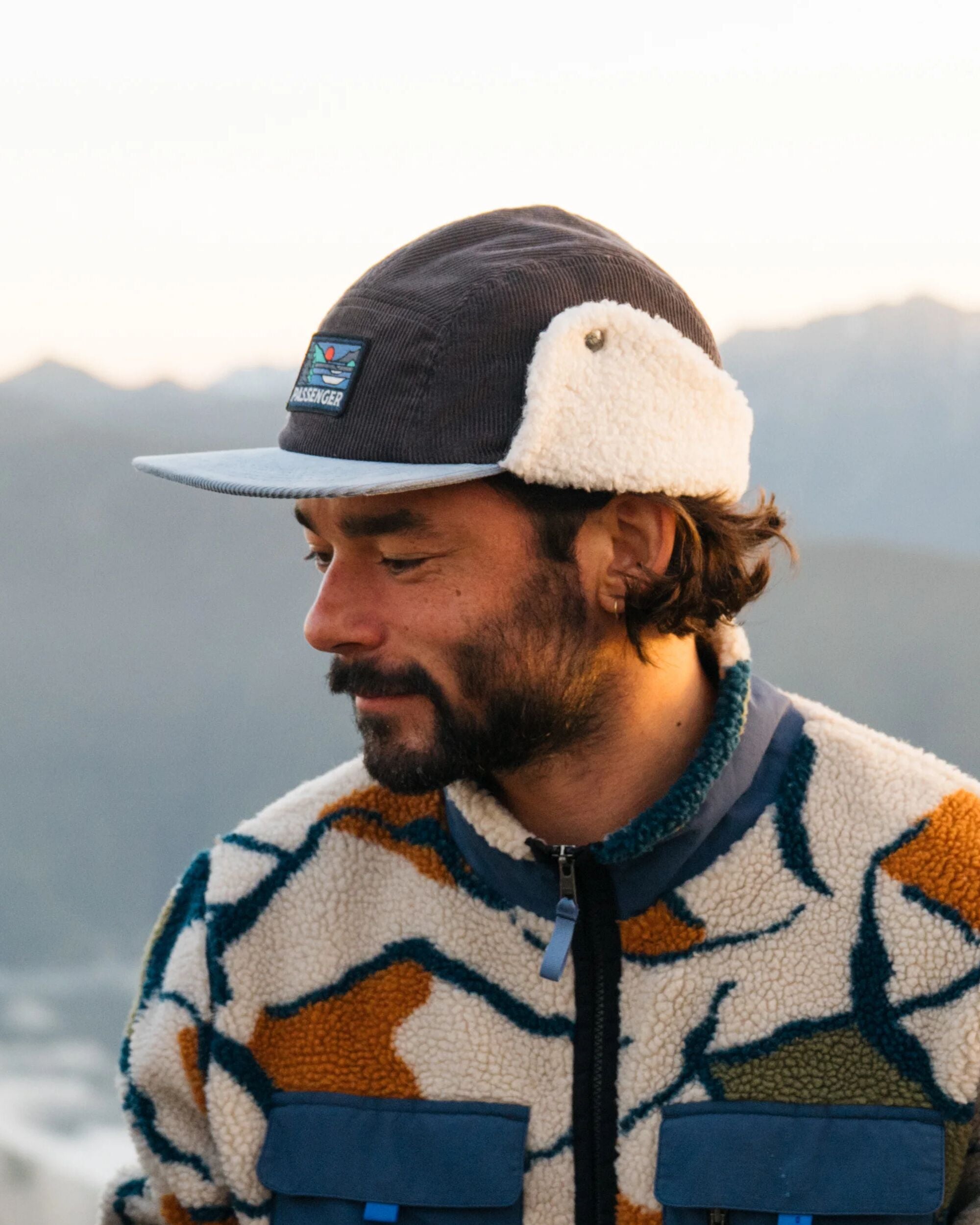 Daytime Recycled Cotton Sherpa Lined Hat - Charcoal - Lifestyle - Male