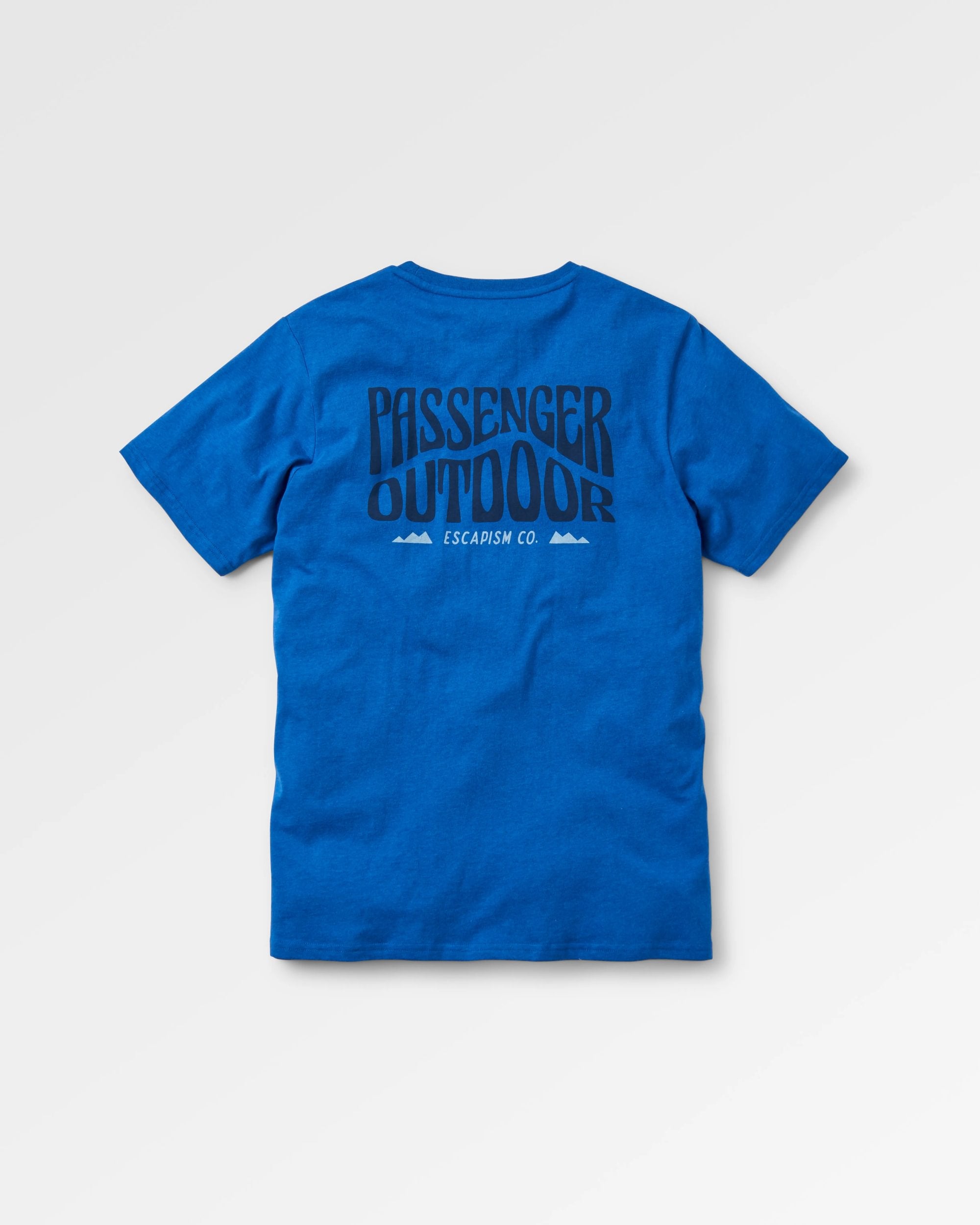 Yuca Organic Cotton T-Shirt - Azure Blue Marl - Flatlay