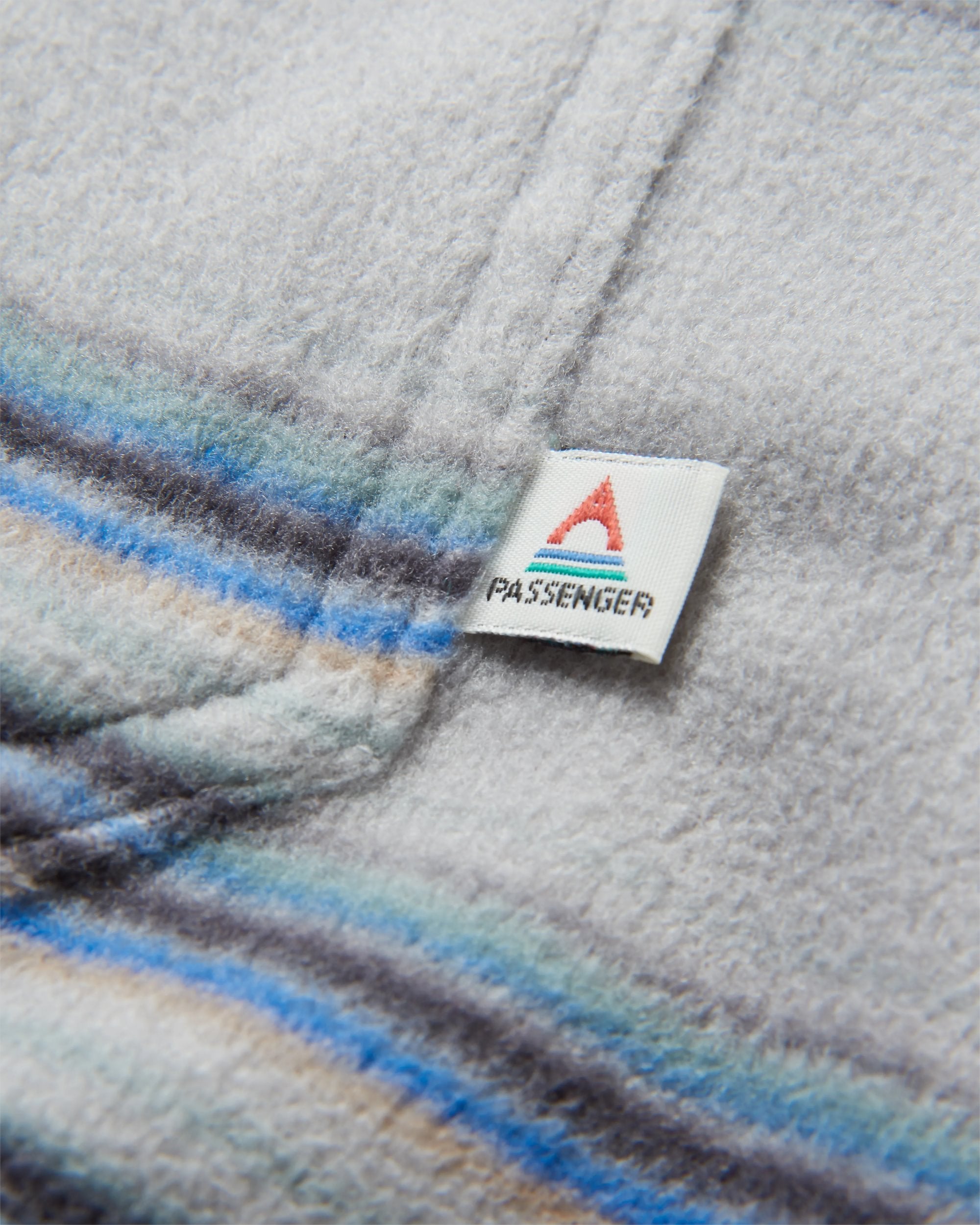 Maple Recycled Polar Fleece Shirt - Steel Grey Stripe - Flatlay