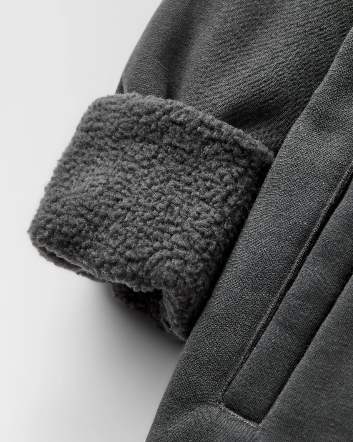 Tidal Full Zip Fleece Lined Hoodie - Faded Black - Flatlay