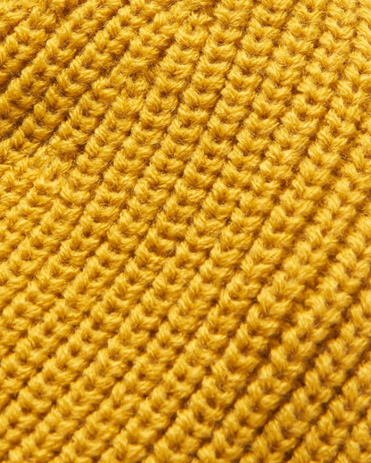 Compass Recycled Beanie - Mustard Yellow - Flatlay