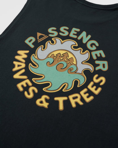 Dune Men's Recycled Cotton Vest - Black - Flatlay