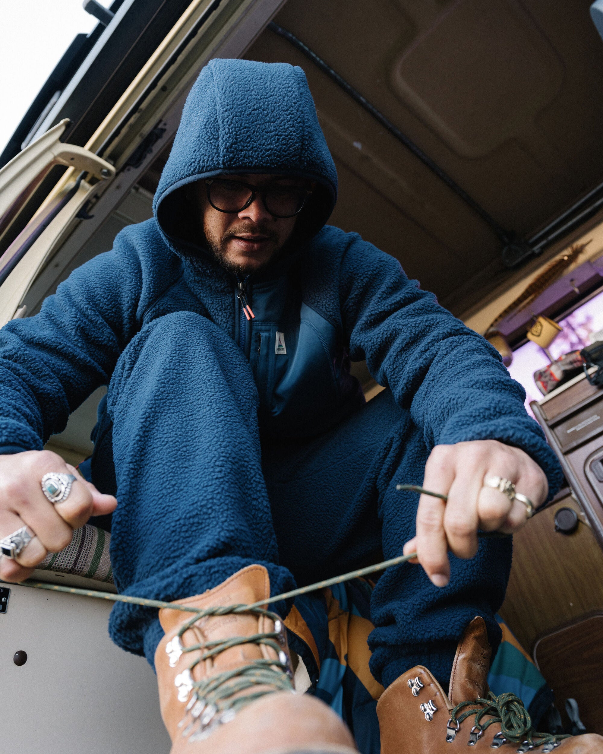 Ventura 1/2 Zip Recycled Sherpa Fleece - Rich Navy - Lifestyle