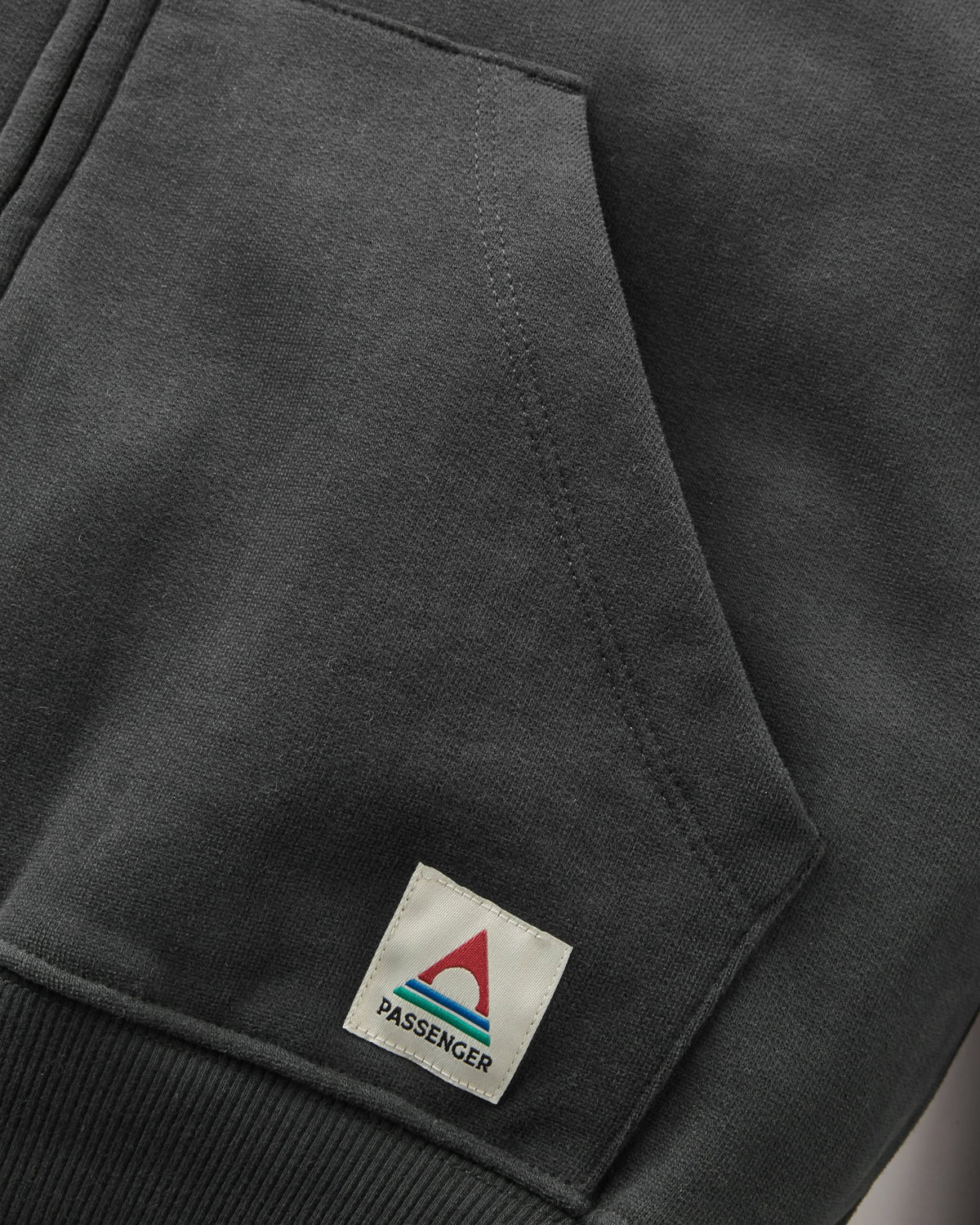 Heritage Relaxed Fit Full Zip Hoodie - Black - Flatlay