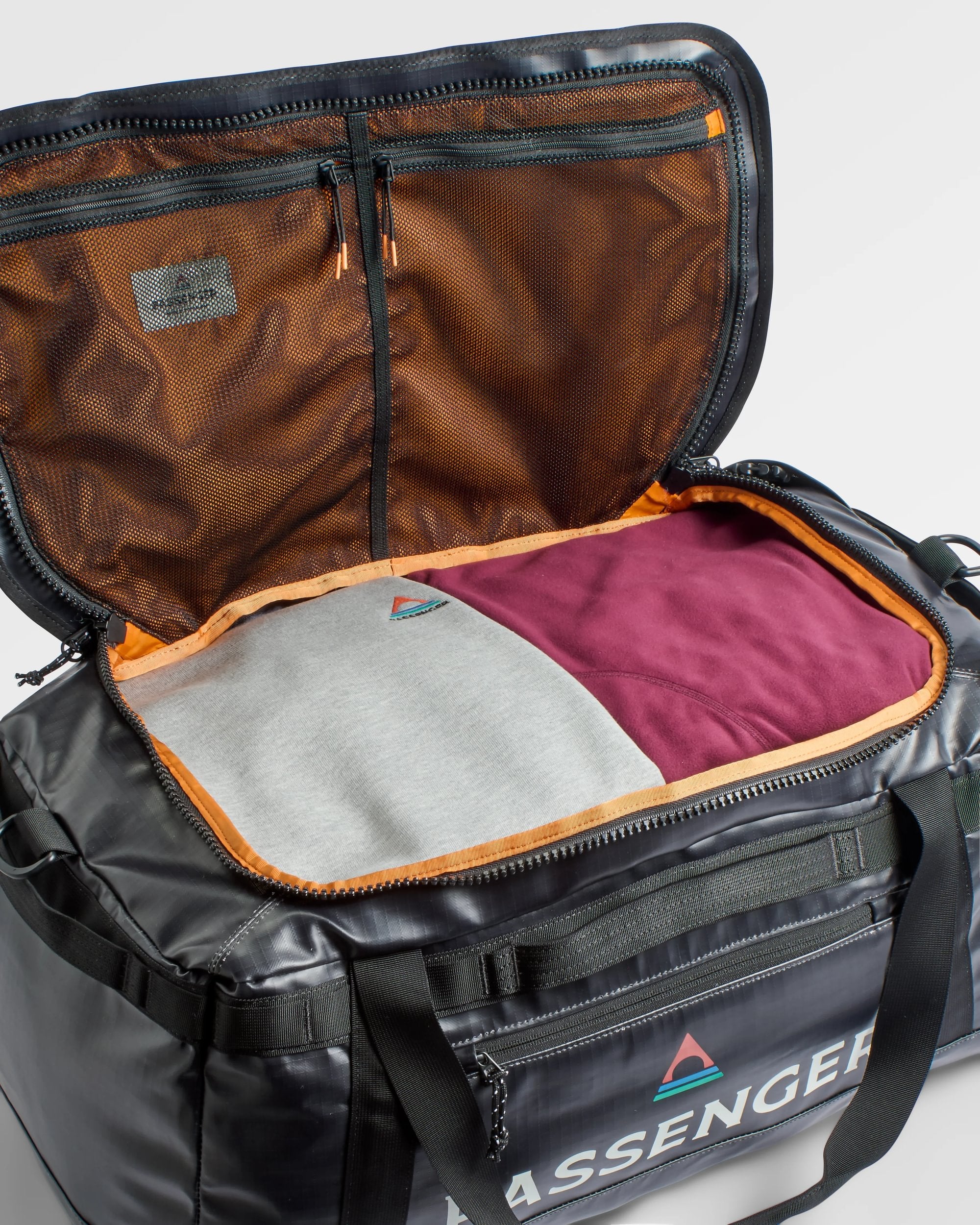 Roamer Recycled 60L Duffel Bag - Phantom Black - Flatlay