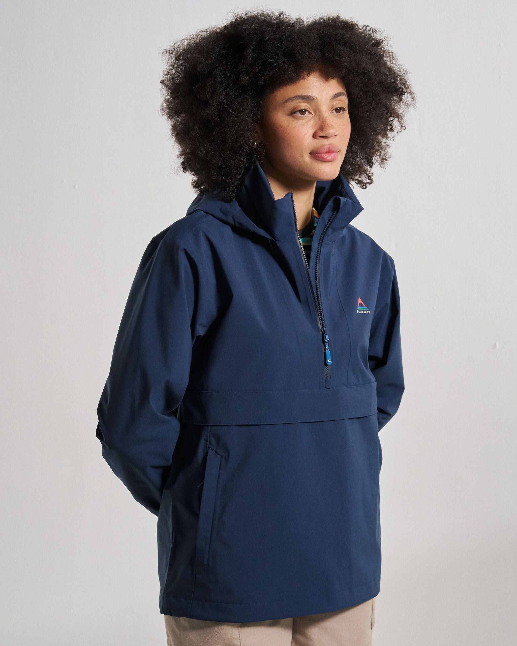 Skyline Waterproof Anorak - Rich Navy - Studio Model
