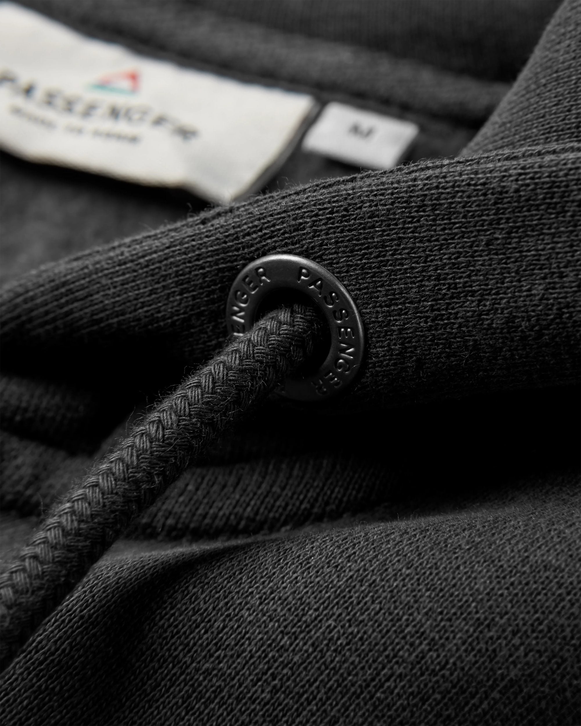 Heritage Full Zip Recycled Cotton Hoodie - Black - Flatlay