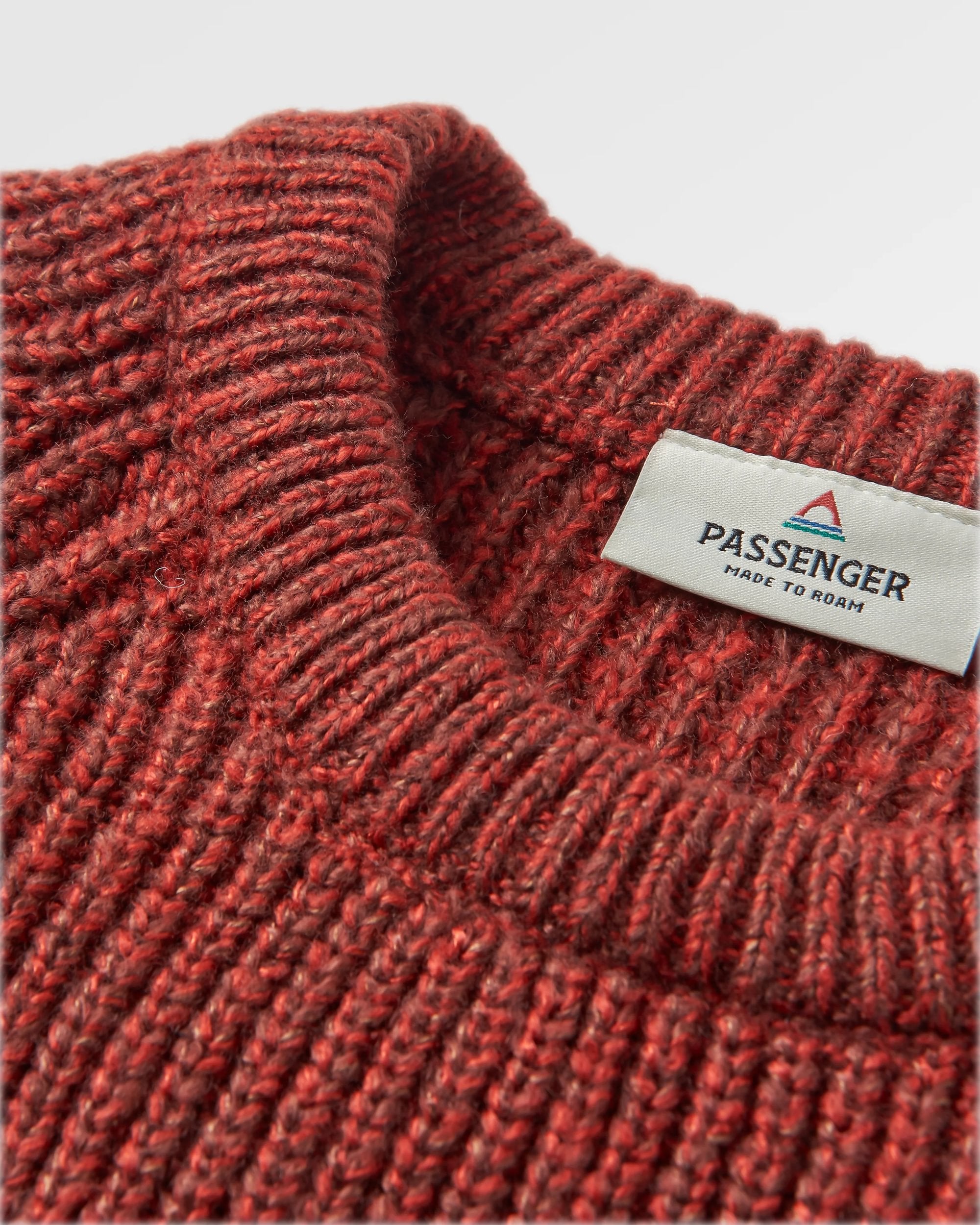 Fog Recycled Knitted Jumper - Red Ochre - Flatlay