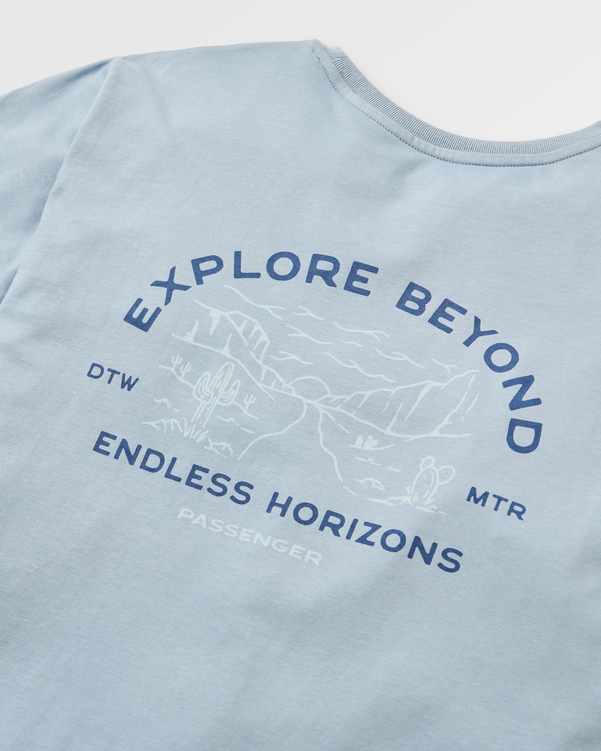 Horizons T-Shirt - Faded Denim - Flatlay