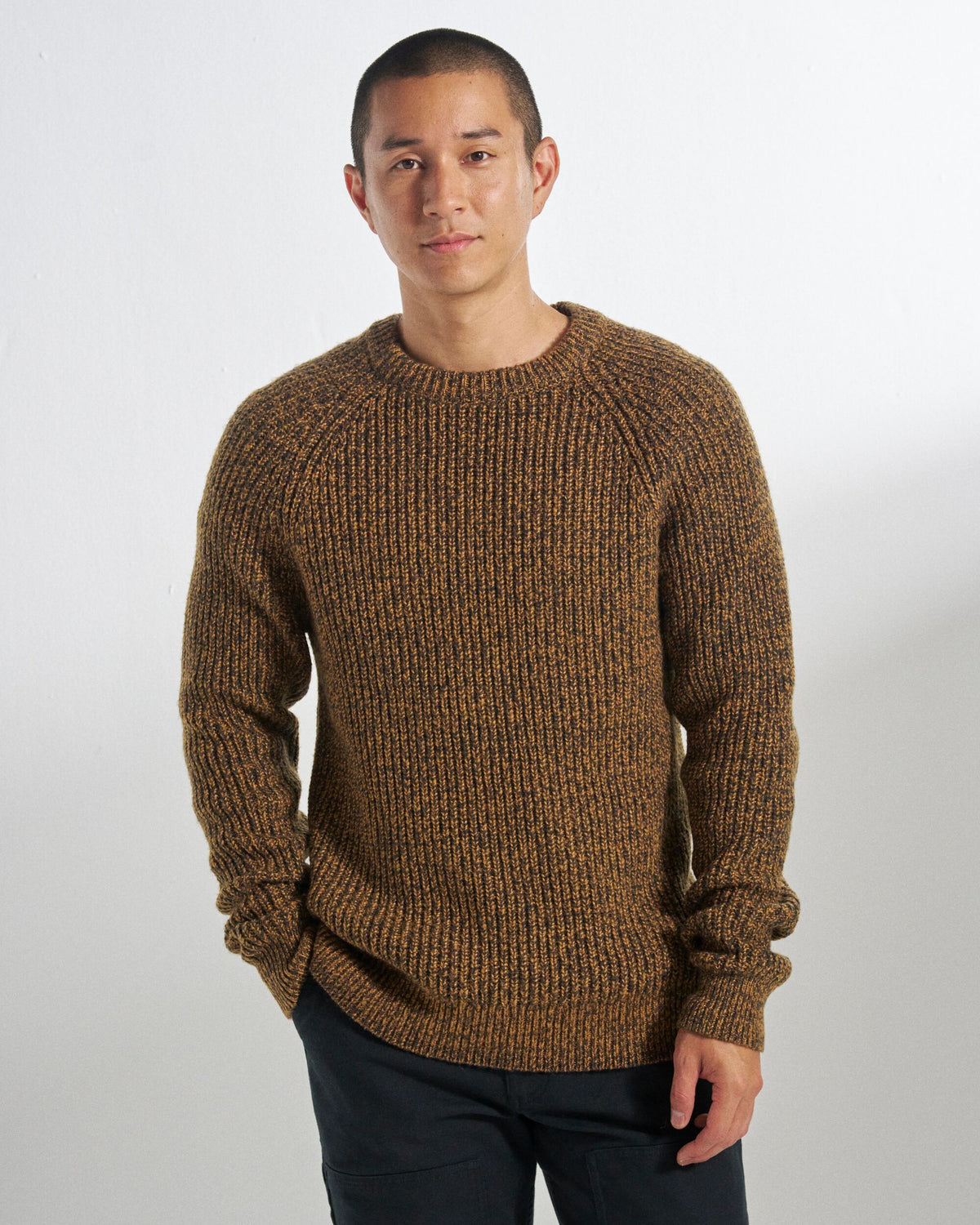 Fog Knitted Jumper - Dusty Ochre - Studio Model