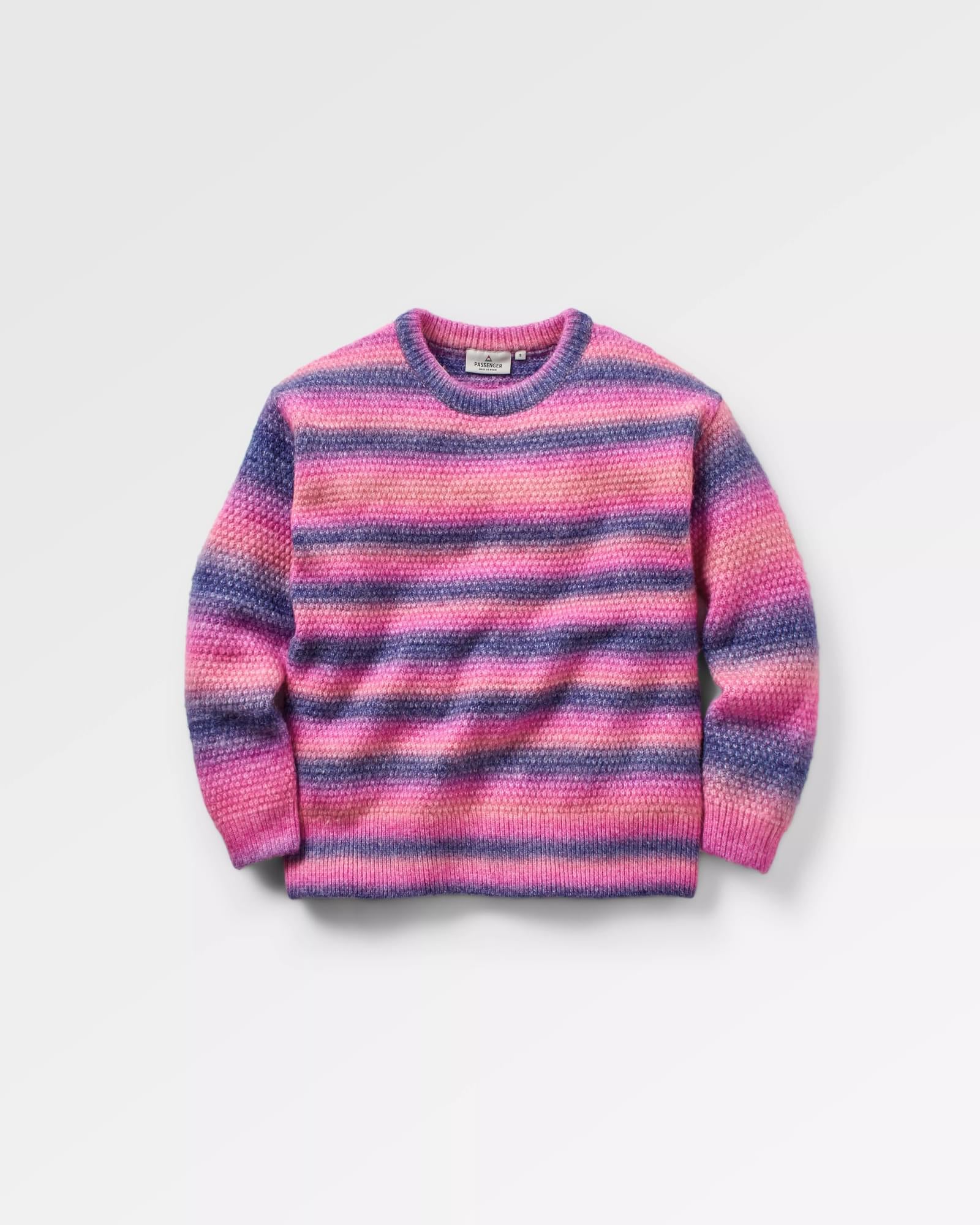 Fika Recycled Knitted Jumper - Crushed Berry Dip - Flatlay