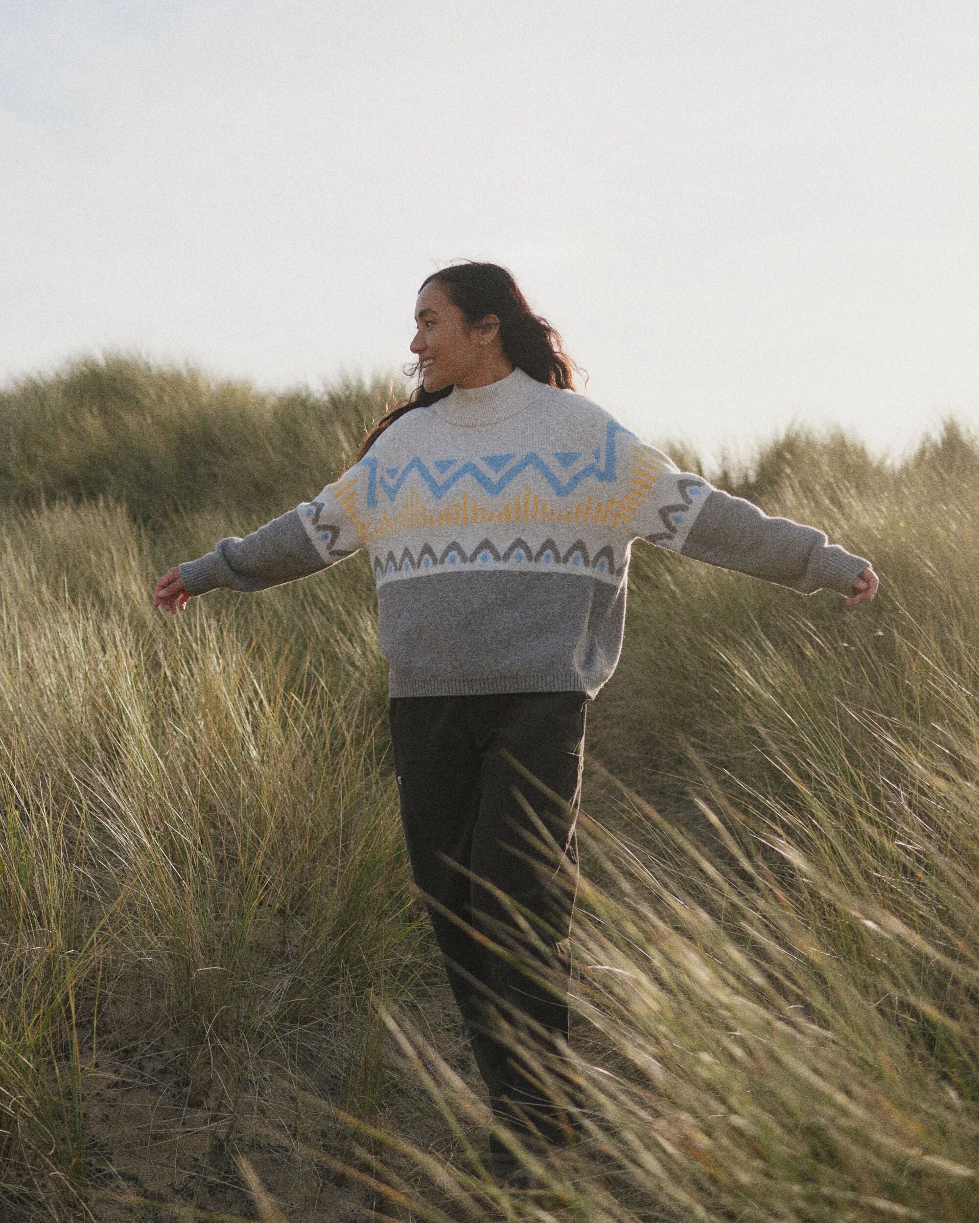 Nettle Recycled Knitted Jumper - Birch - Lifestyle