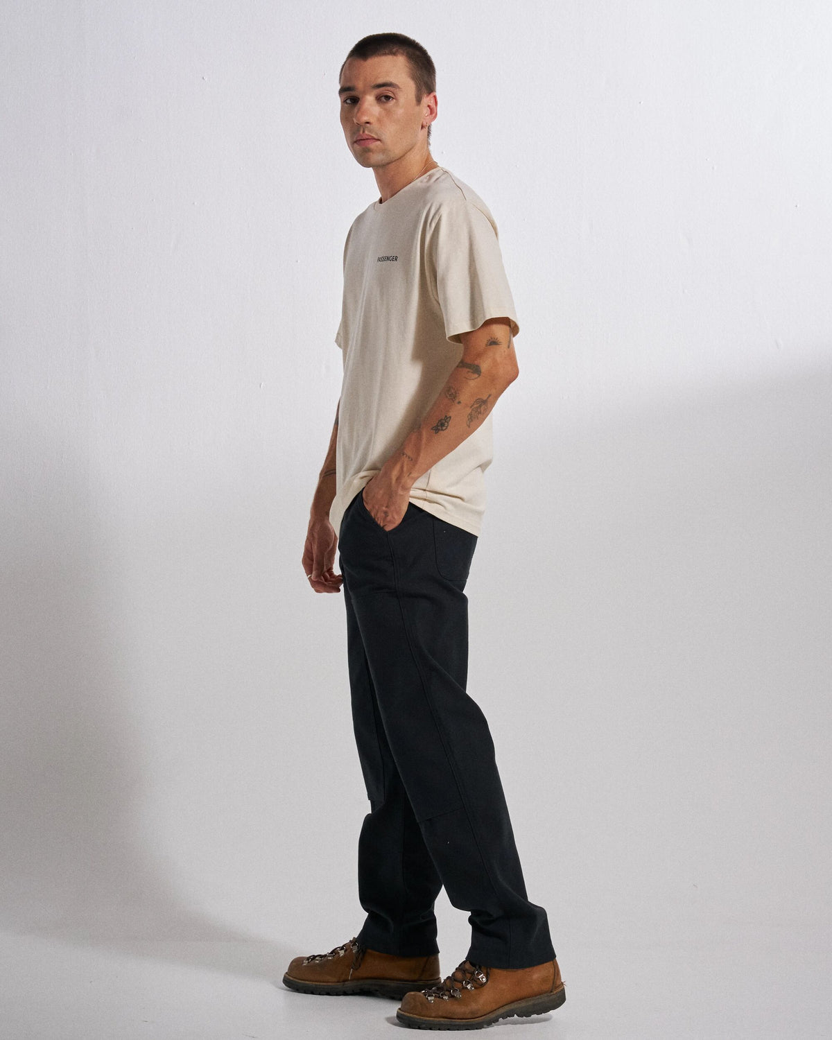 Vantage Cotton Canvas Trouser - Black - Studio Model