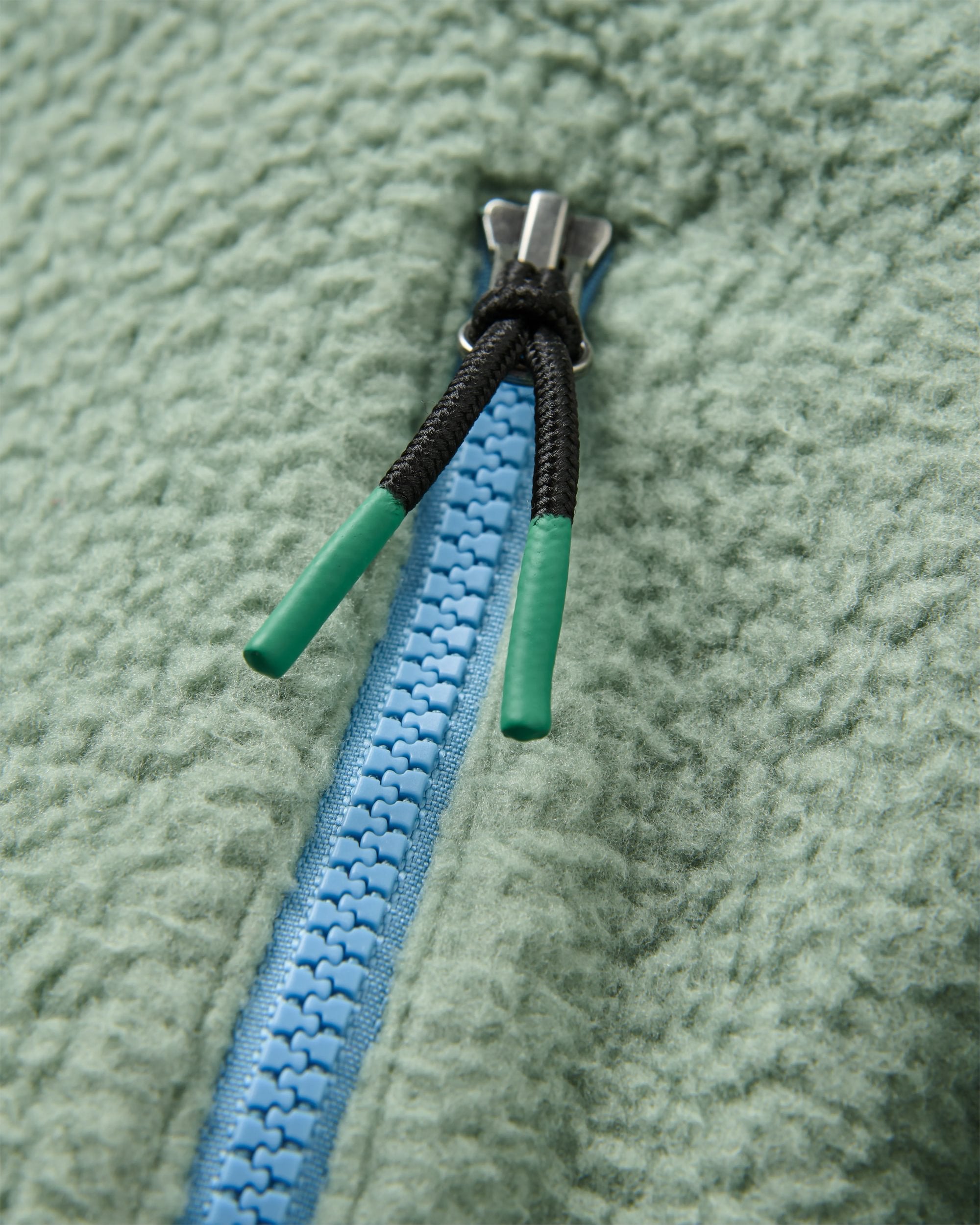 North Coast Full Zip Sherpa Fleece - Pistachio - Flatlay