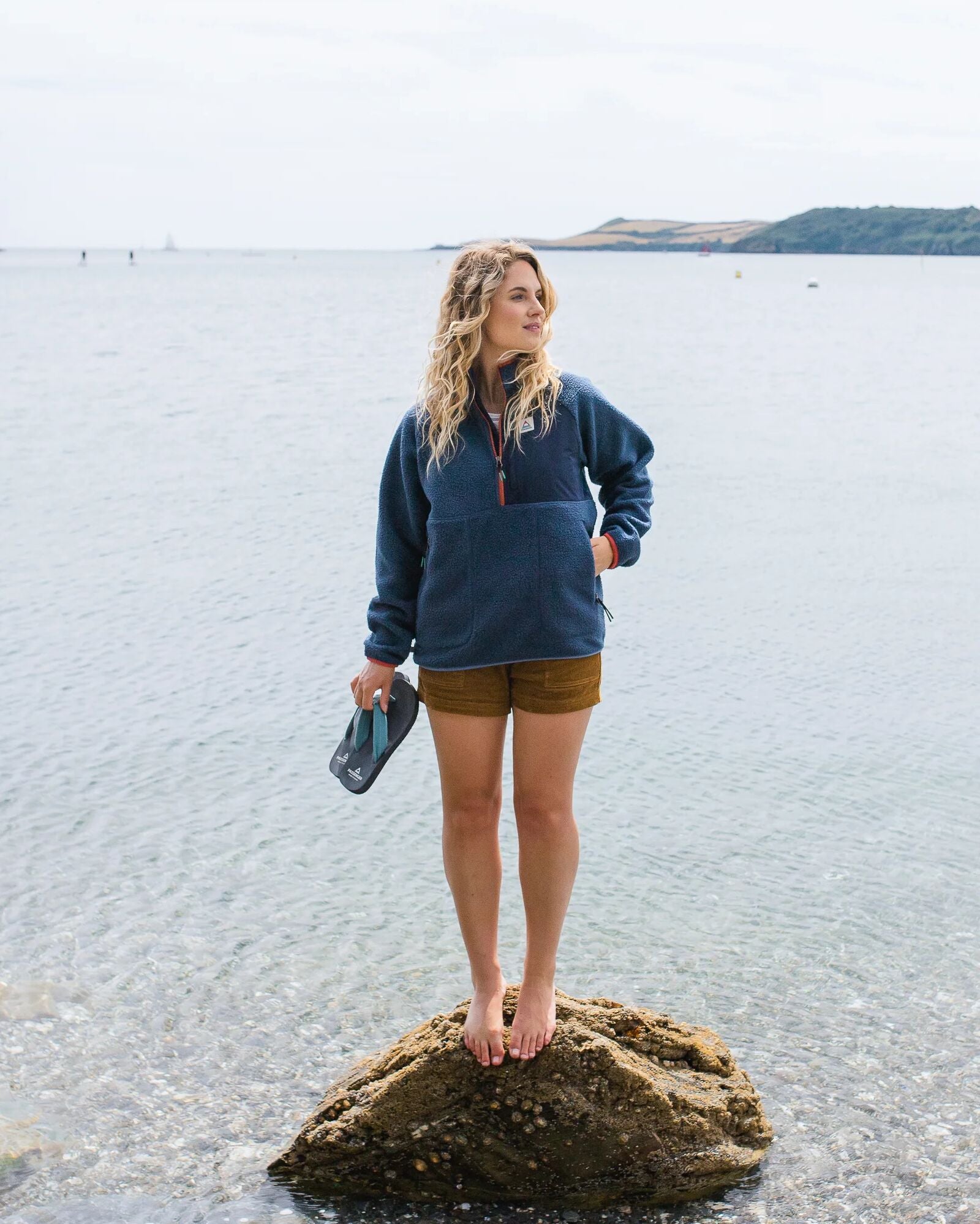 Home Recycled Sherpa Fleece - Dark Denim - Lifestyle