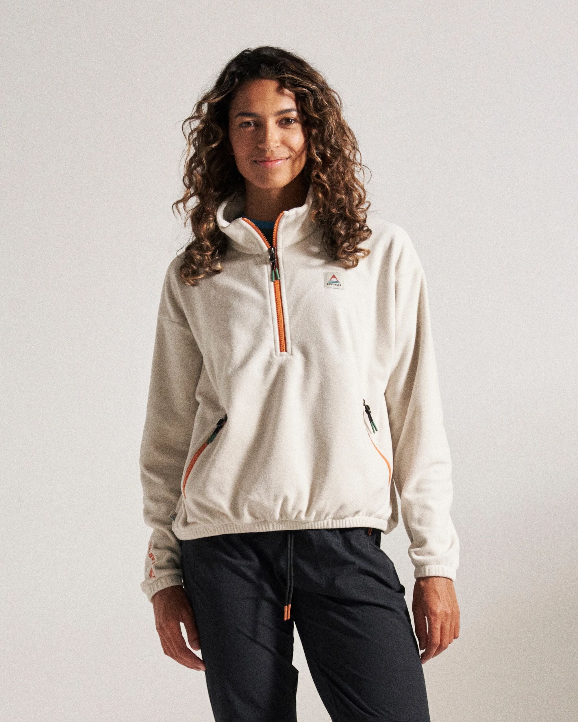 Ayla Recycled Micro Polartec® Fleece - Vintage White - Studio Model