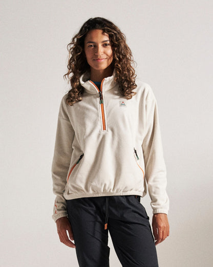 Ayla Recycled Micro Polartec® Fleece - Vintage White - Studio Model
