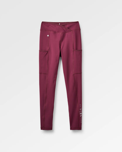 Mantra Recycled Active Legging - Fig - Flatlay