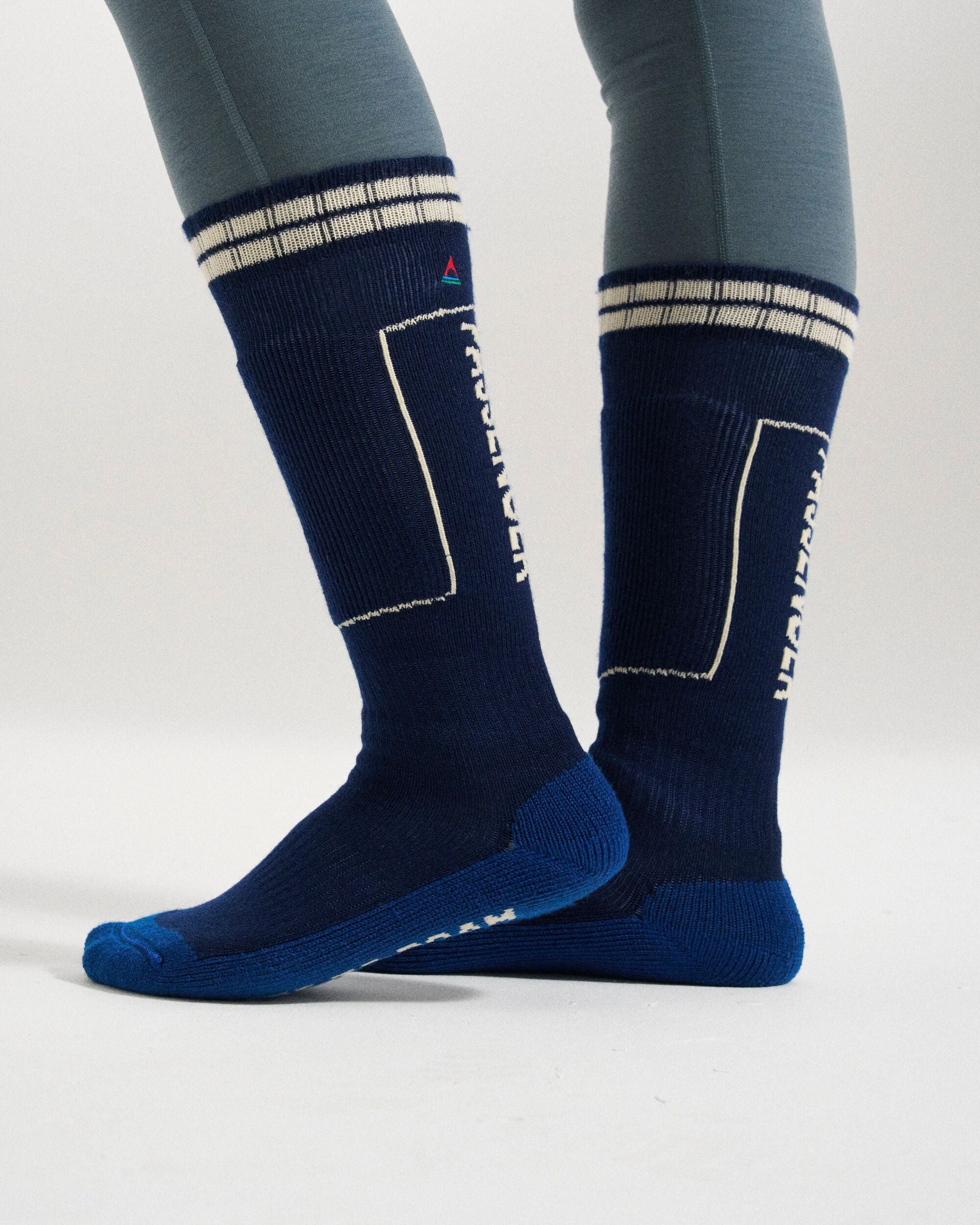 Snowscape Socks - Rich Navy - Studio Model