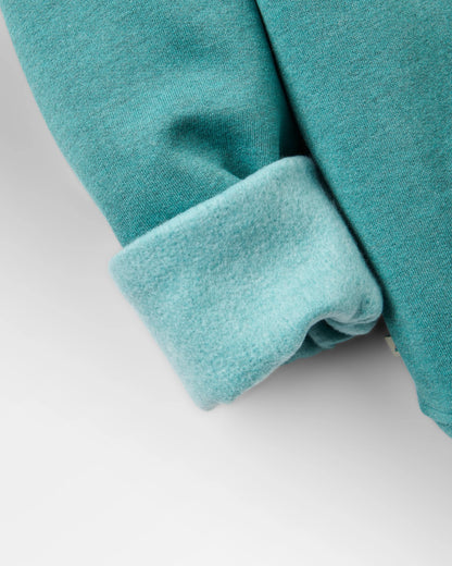 Vita Organic Cotton Hoodie - Ocean Teal Marl - Flatlay