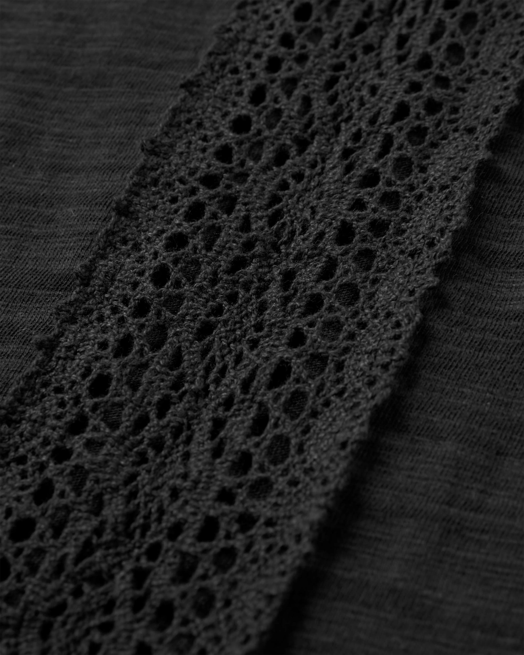 Rivergate Recycled Cotton Top - Black - Flatlay