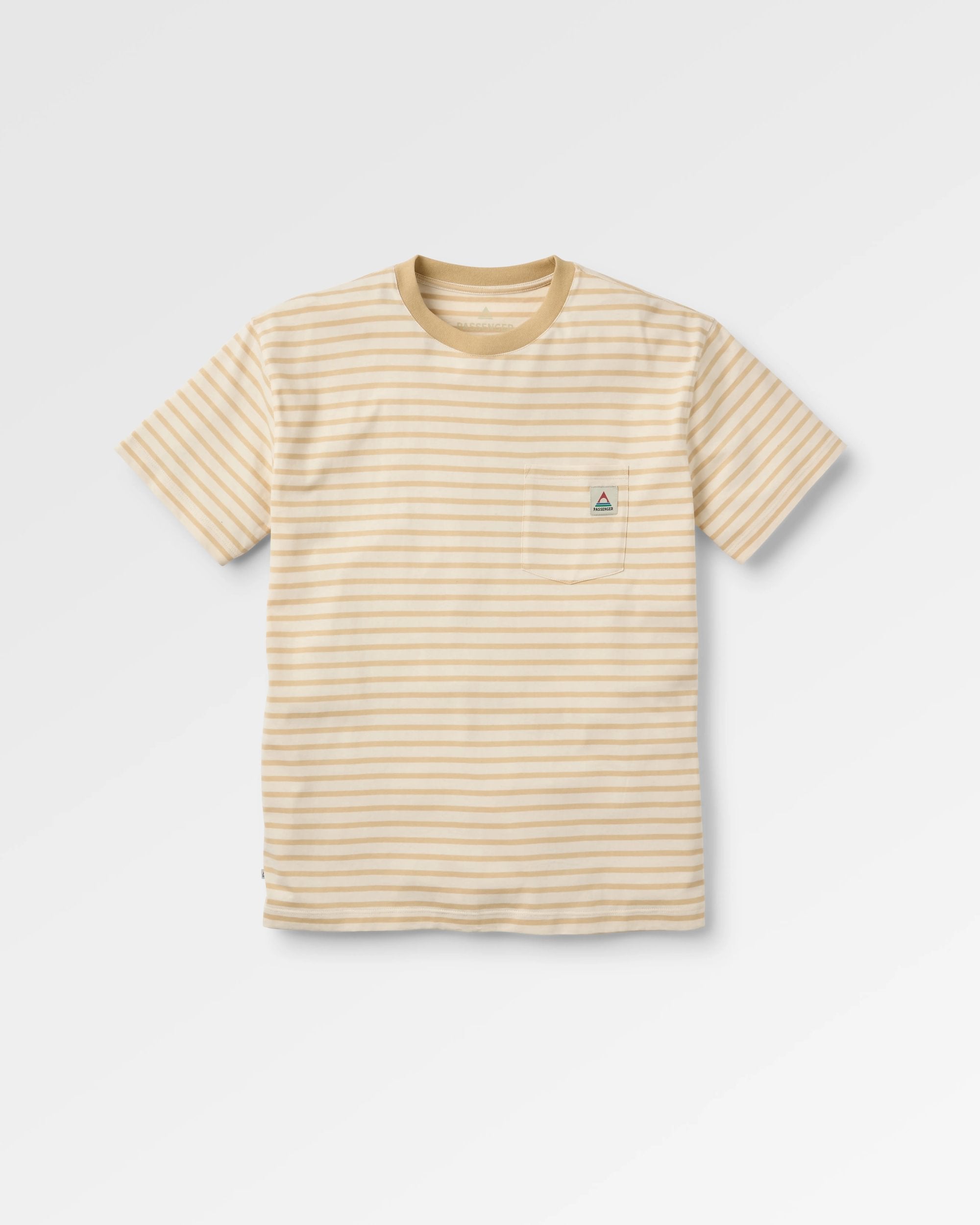 Zen Recycled Cotton Relaxed Fit T-Shirt - Stone Stripe - Flatlay