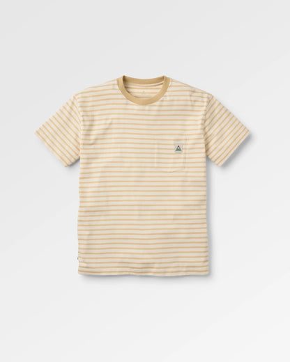Zen Recycled Cotton Relaxed Fit T-Shirt - Stone Stripe - Flatlay