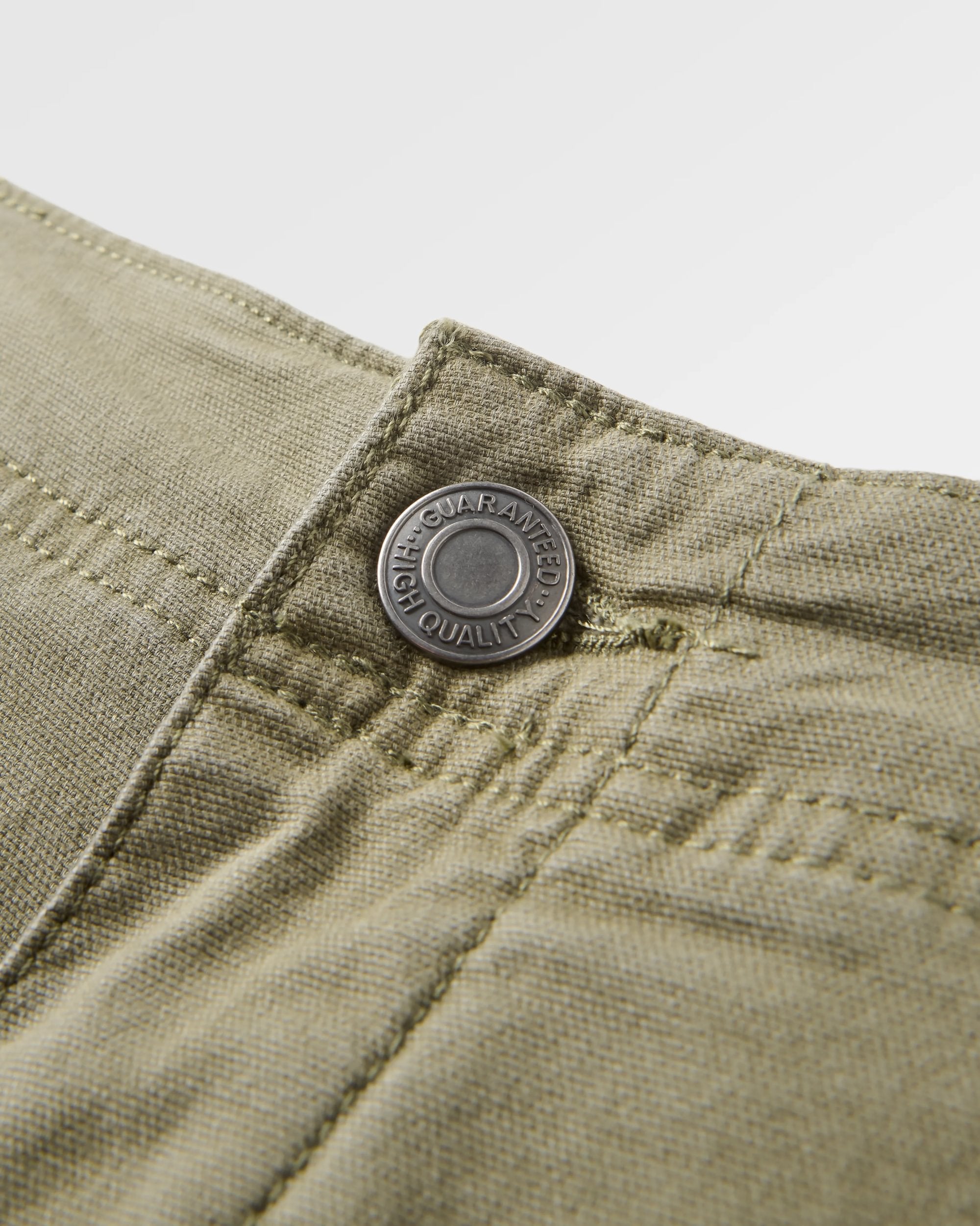 Lakeside Cargo Cotton Trouser - Dusty Olive - Flatlay