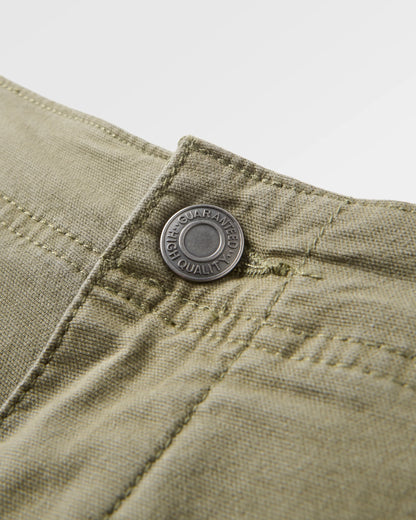 Lakeside Cargo Cotton Trouser - Dusty Olive - Flatlay