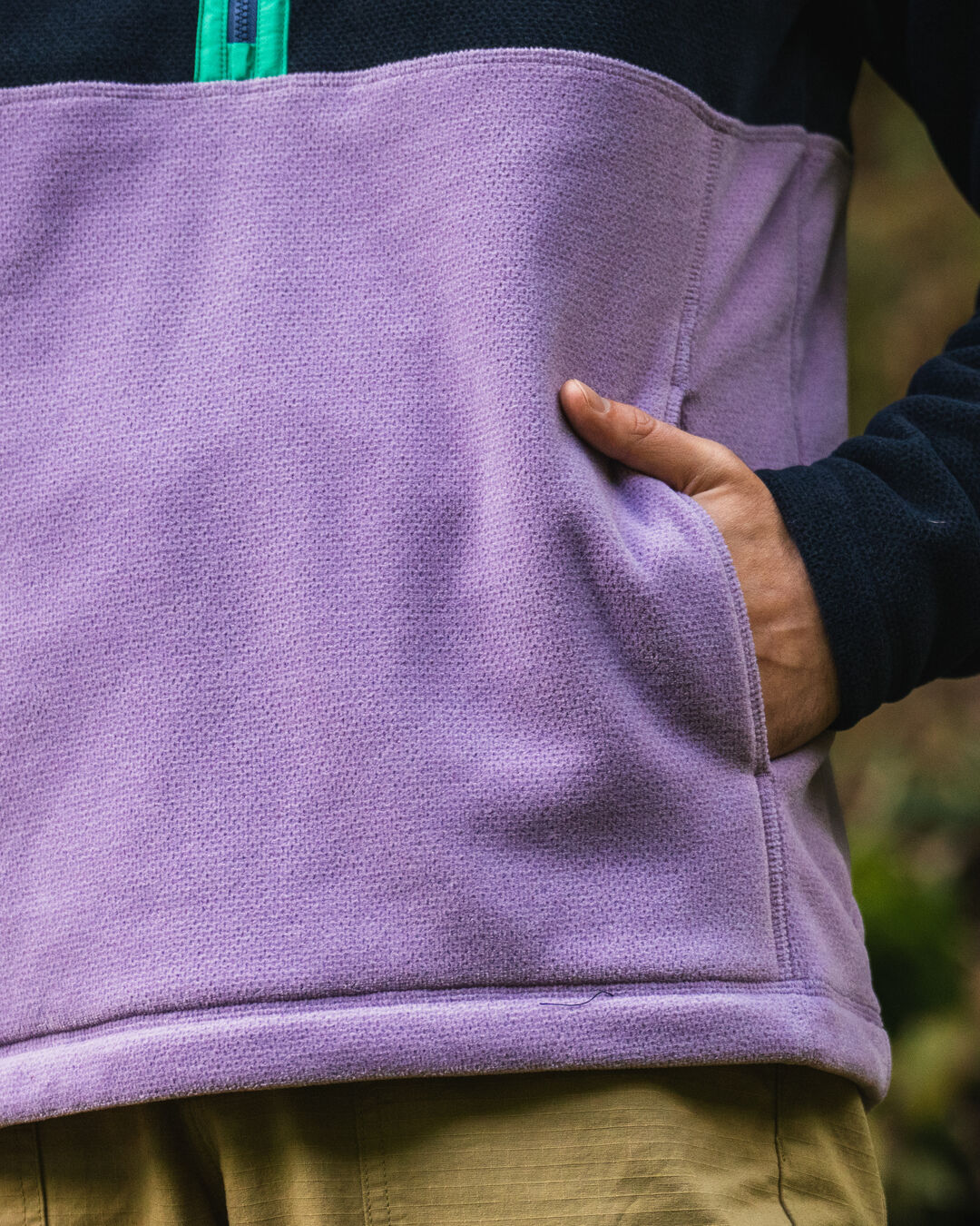 Men's Highland Recycled Polartec® Fleece - Lilac/ Deep Navy - Lifestyle