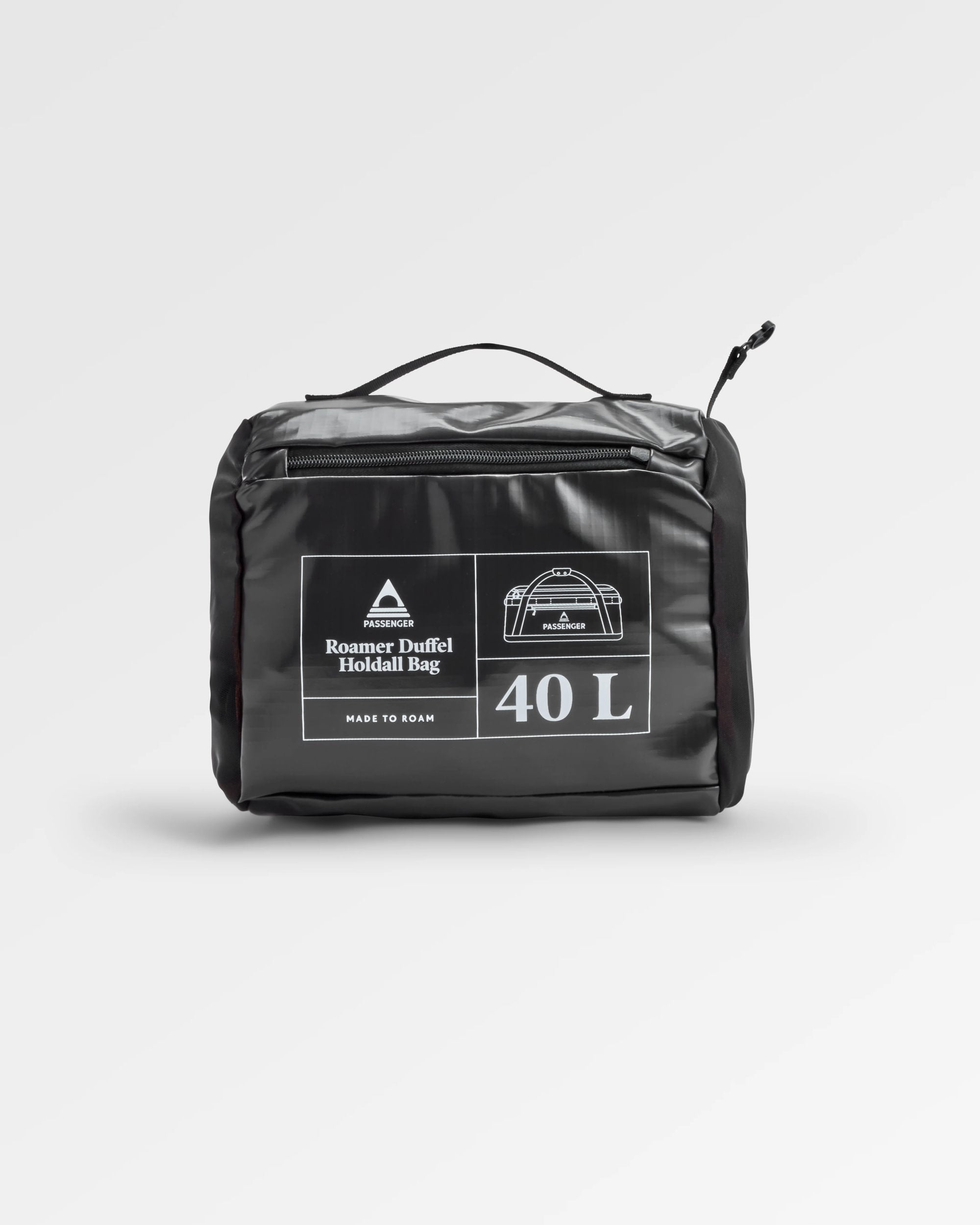 Roamer Recycled 40L Duffel Bag - Phantom Black - Flatlay