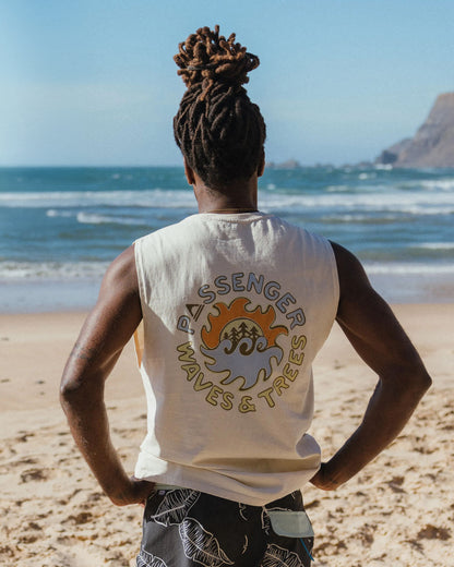 Dune Men's Recycled Cotton Vest - Birch - Lifestyle