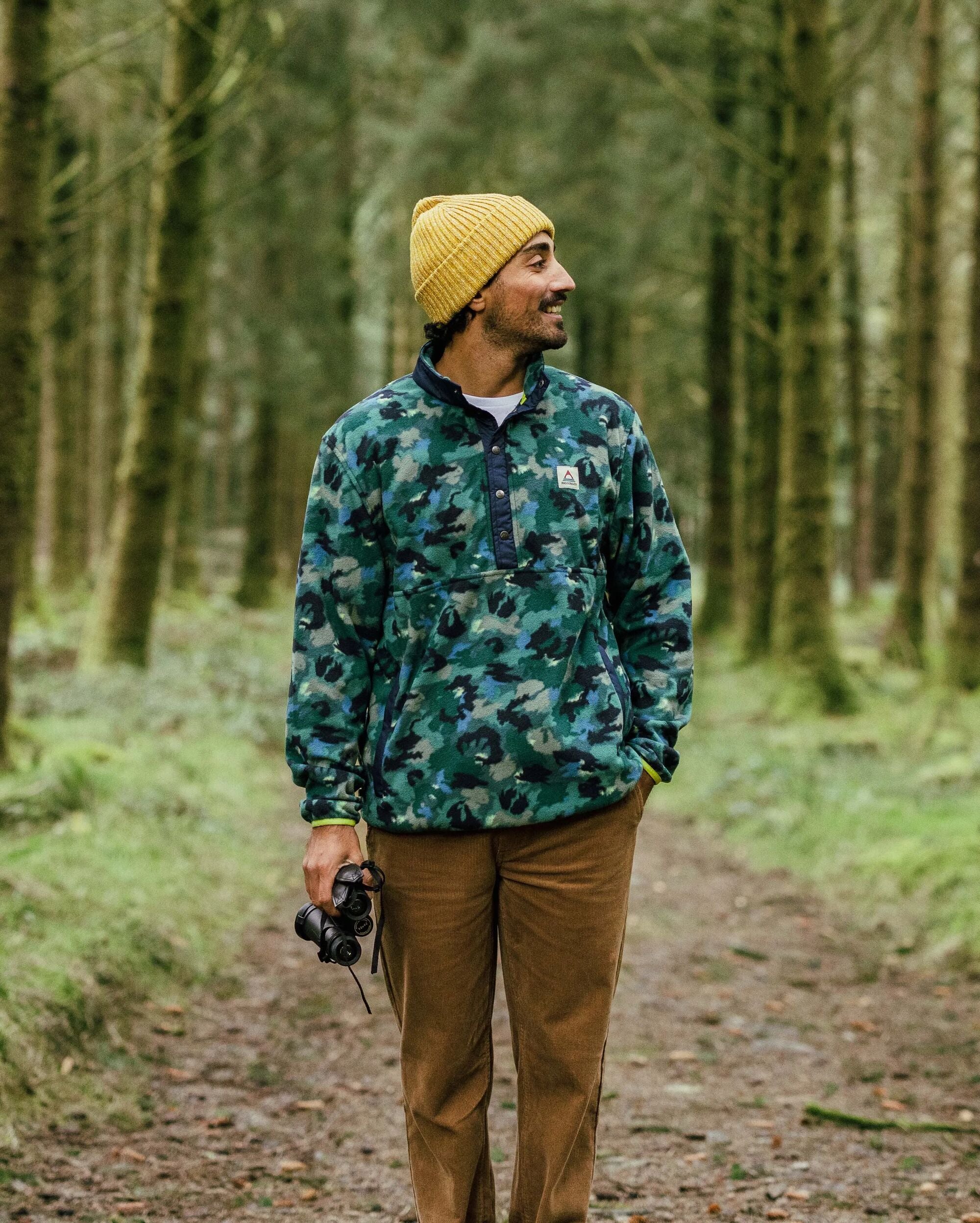 Adrift Recycled Polar Fleece - Alpine Camo Rain Forest - Lifestyle