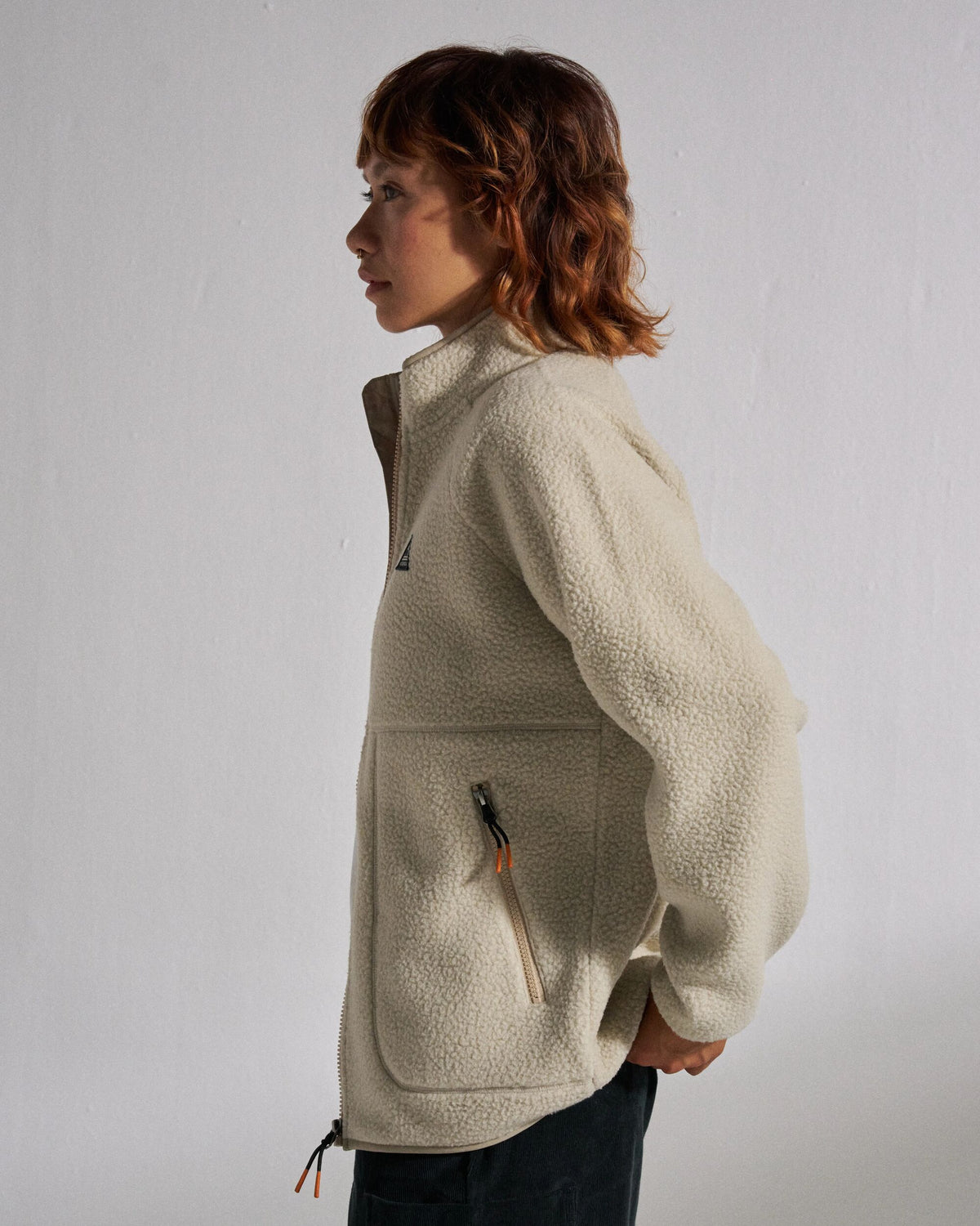 Home Full Zip Sherpa Fleece - Oatmeal - Studio Model