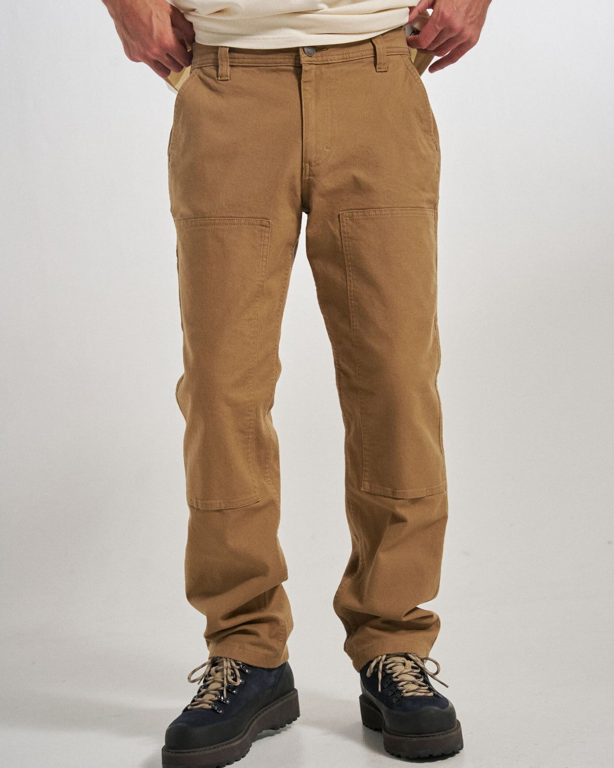 Vantage Lined Cotton Canvas Trouser - Caramel - Studio Model