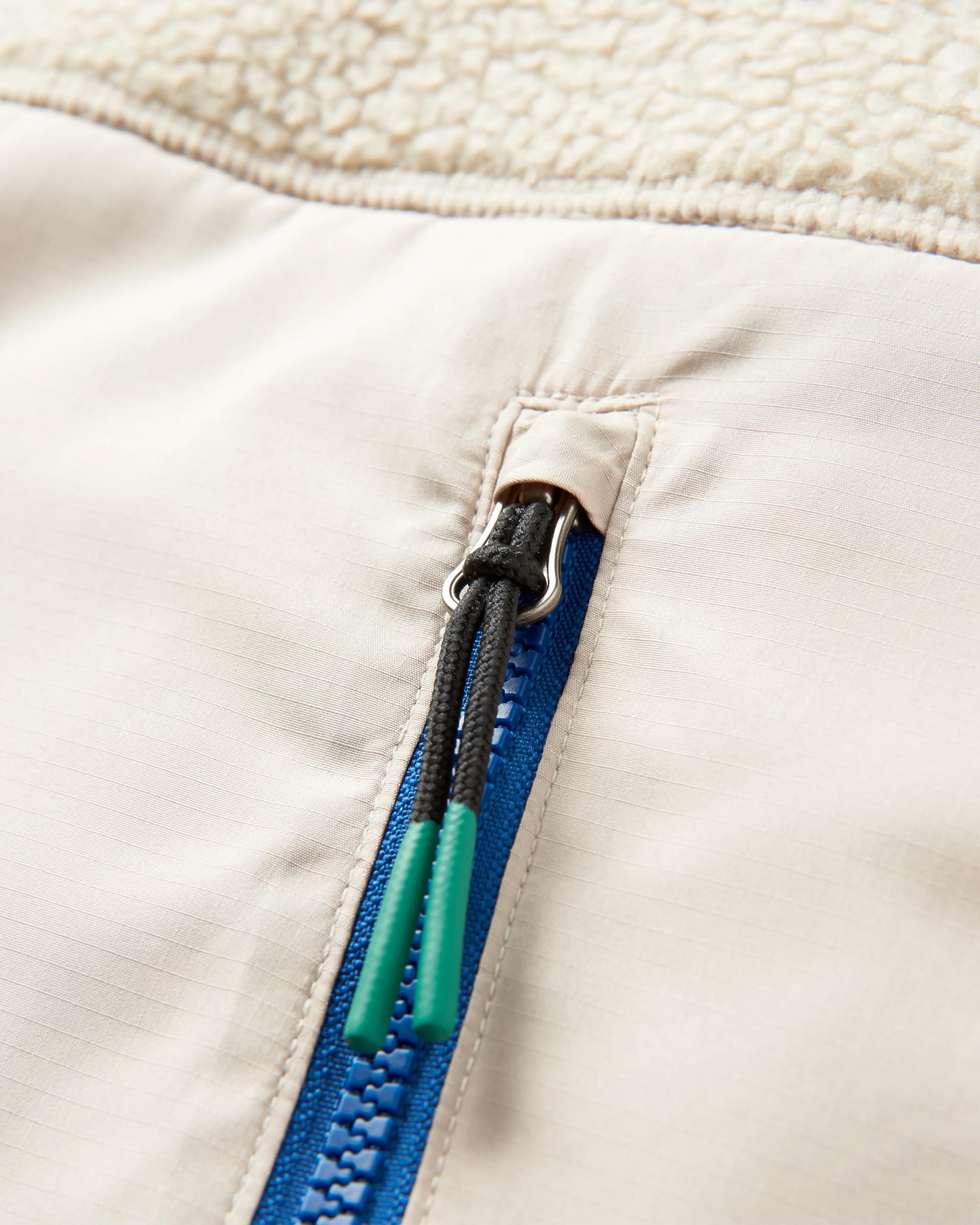 Beebalm Recycled Sherpa Fleece Vest - Oatmeal - Flatlay