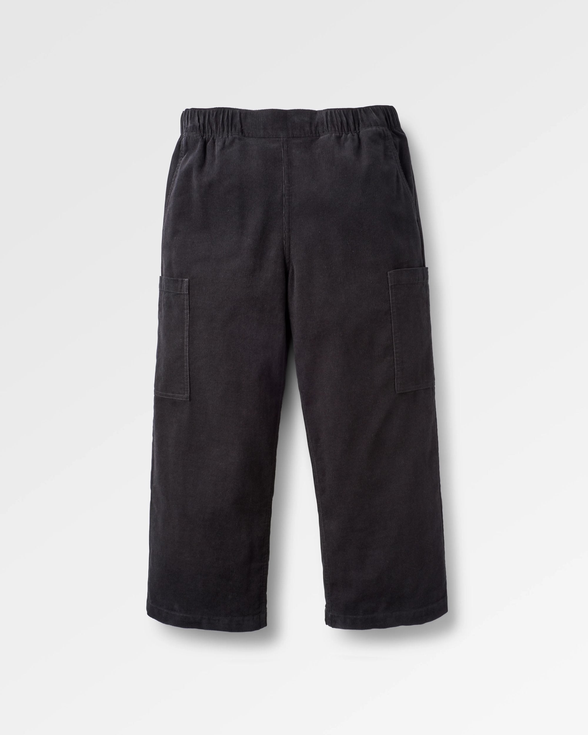 Someday Organic Cotton Corduroy Cropped Trouser - Black - Flatlay