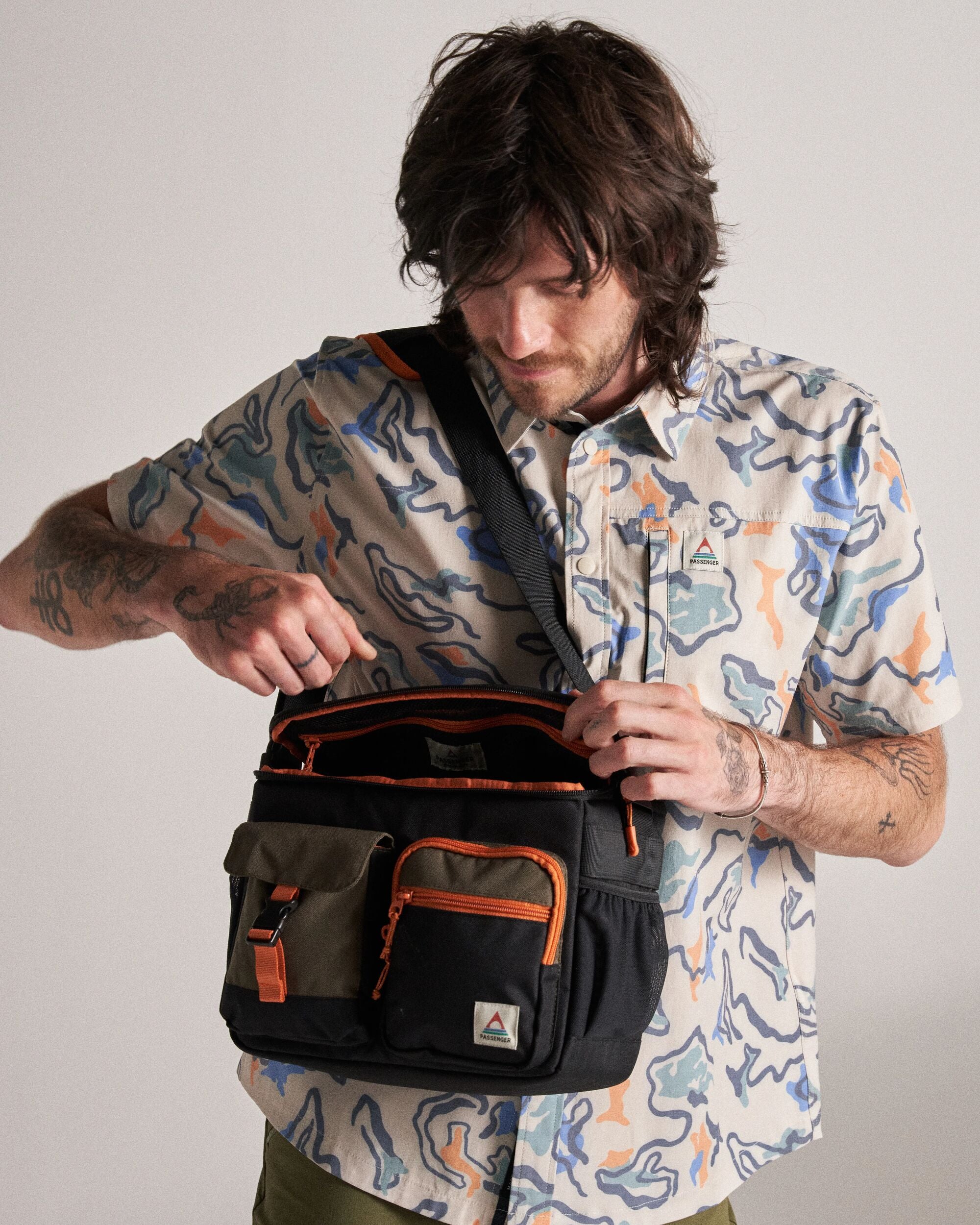 Boondocker Recycled Camera Bag - True Black/ Khaki - Studio Model